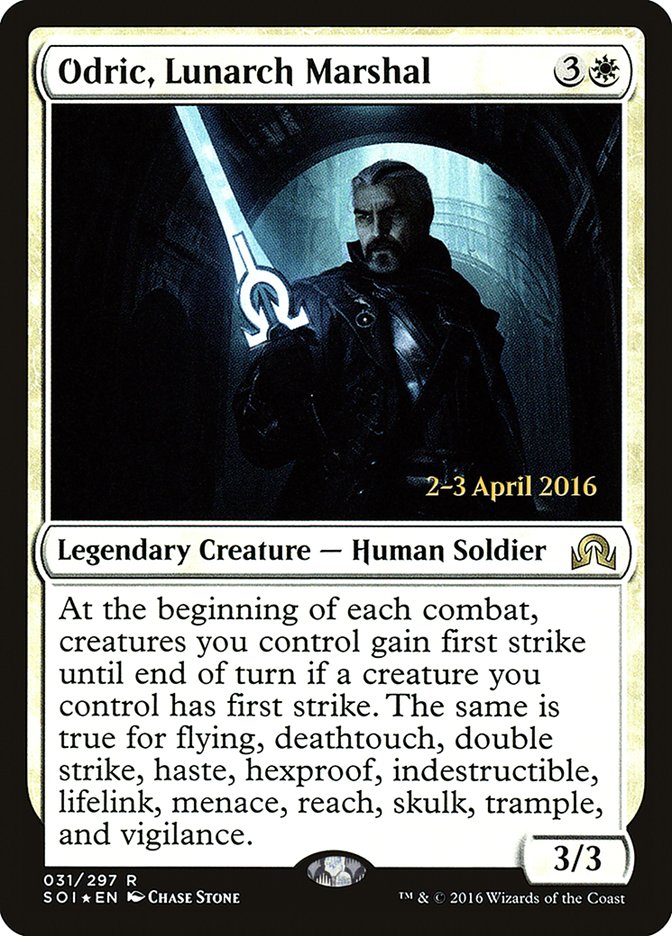 Odric, Lunarch Marshal [Shadows over Innistrad Prerelease Promos] | Good Games Modbury