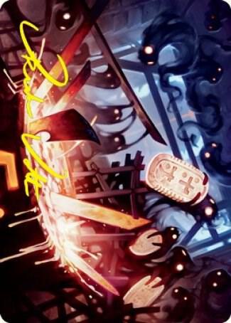 Smoke Spirits Aid Art Card Gold Stamped Signature 41 (Art Series: Kamigawa: Neon Dynasty)  | Good Games Modbury