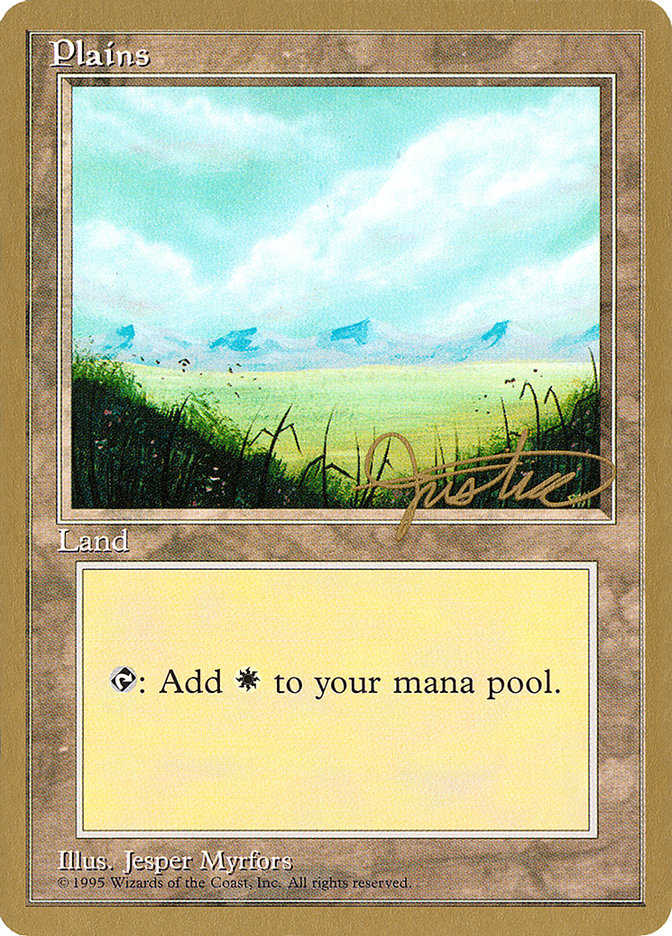 Plains (mj366) (Mark Justice) [Pro Tour Collector Set] | Good Games Modbury