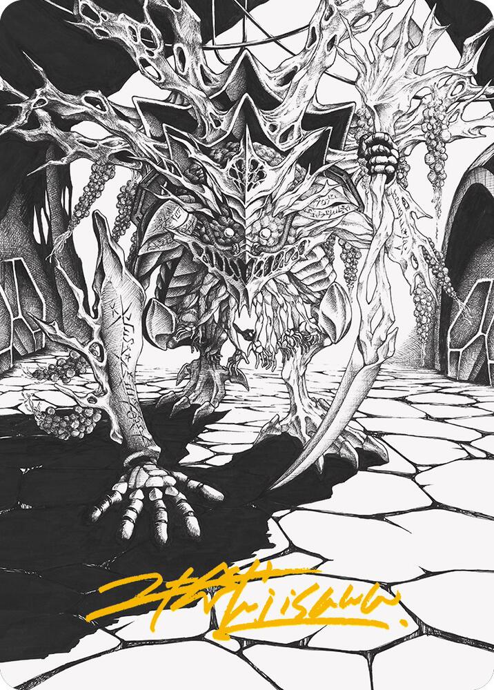 Thrun Breaker of Silence Art Card Gold Stamped Signature 76 (Art Series: Phyrexia: All Will Be One)  | Good Games Modbury