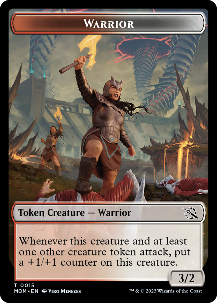 Warrior // Zombie Double-Sided Token [March of the Machine Tokens] | Good Games Modbury