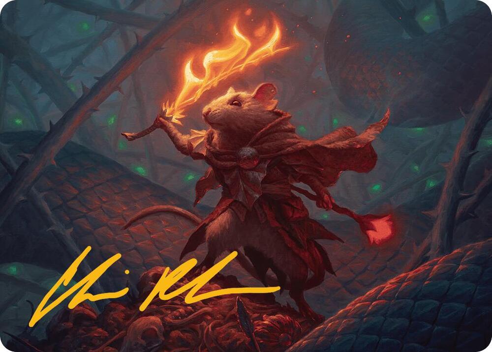 Emberheart Challenger Art Card Gold Stamped Signature 19 (Art Series: Bloomburrow)  | Good Games Modbury