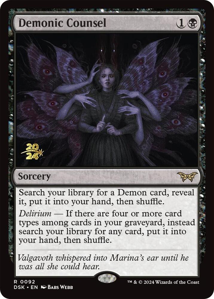 Demonic Counsel 92s/180 (Prerelease Cards)  - Foil | Good Games Modbury