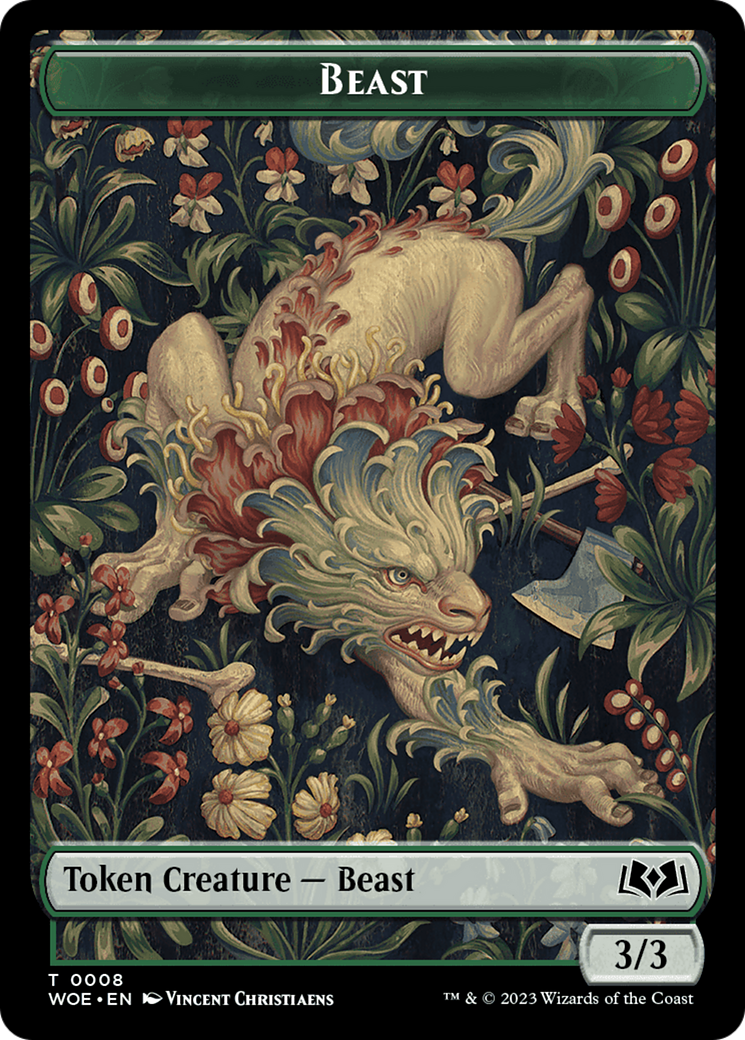 Beast // Food (0013) Double-Sided Token [Wilds of Eldraine Tokens] | Good Games Modbury