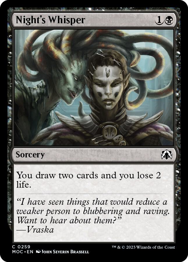 Night's Whisper 259/444 (Commander: March of the Machine)  | Good Games Modbury