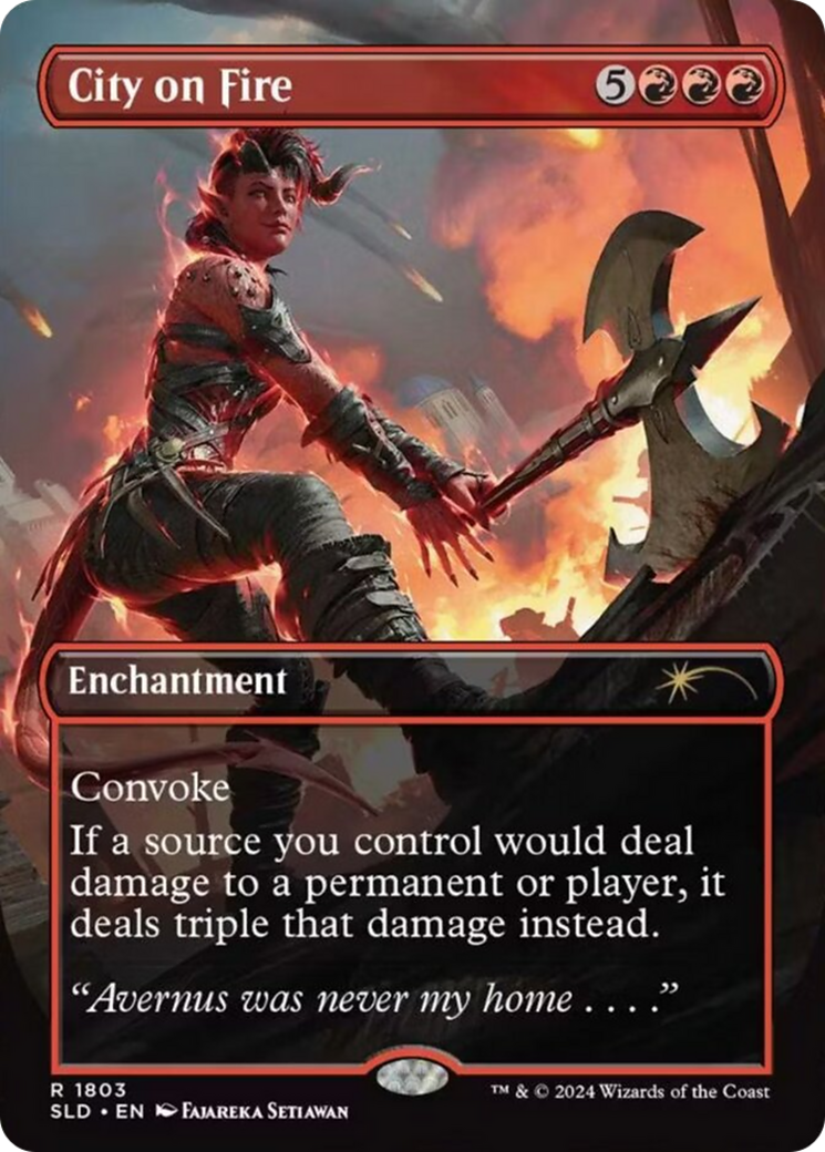 City on Fire (Rainbow Foil) [Secret Lair Drop Series] | Good Games Modbury