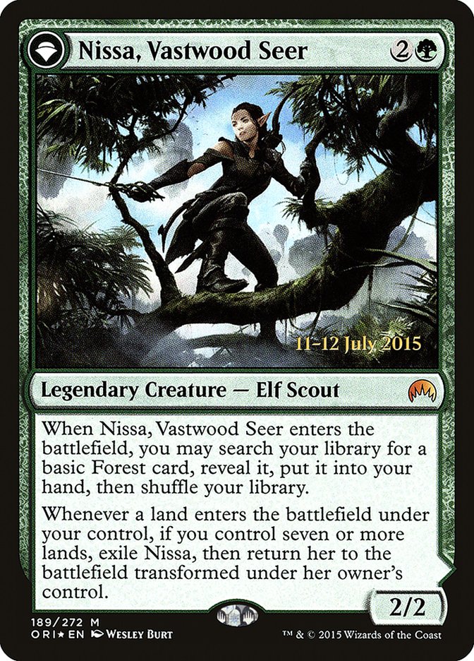Nissa, Vastwood Seer // Nissa, Sage Animist [Magic Origins Prerelease Promos] | Good Games Modbury