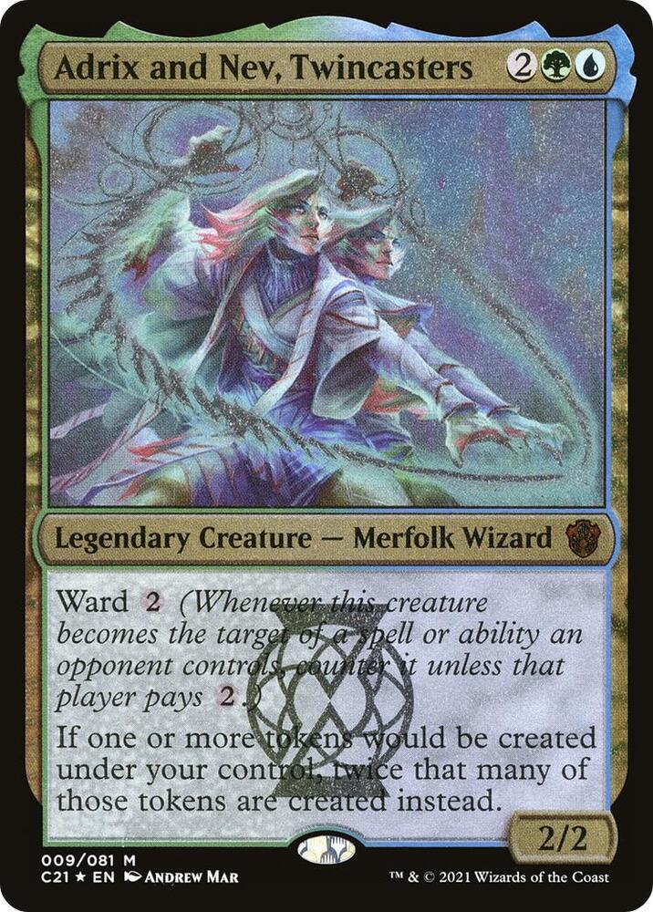 Adrix and Nev, Twincasters 9 (Commander 2021)  - Thick Stock Foil | Good Games Modbury