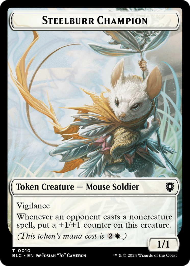 Steelburr Champion // Squid Double-Sided Token [Bloomburrow Commander Tokens] | Good Games Modbury