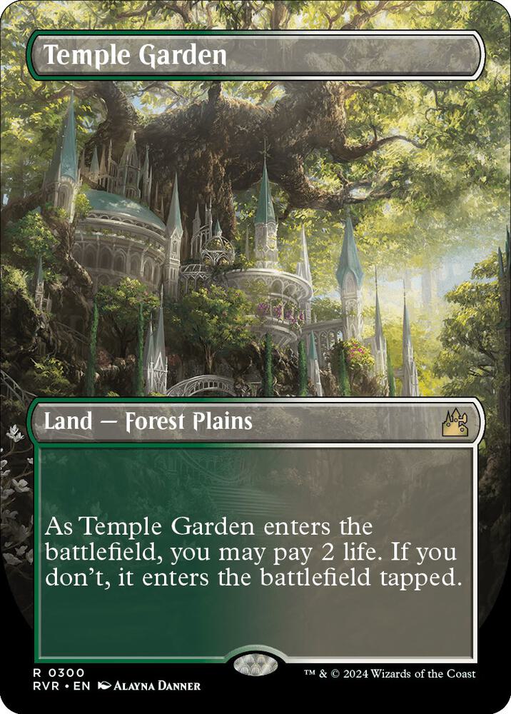 Temple Garden 300/291 (Ravnica Remastered)  - Borderless Foil | Good Games Modbury