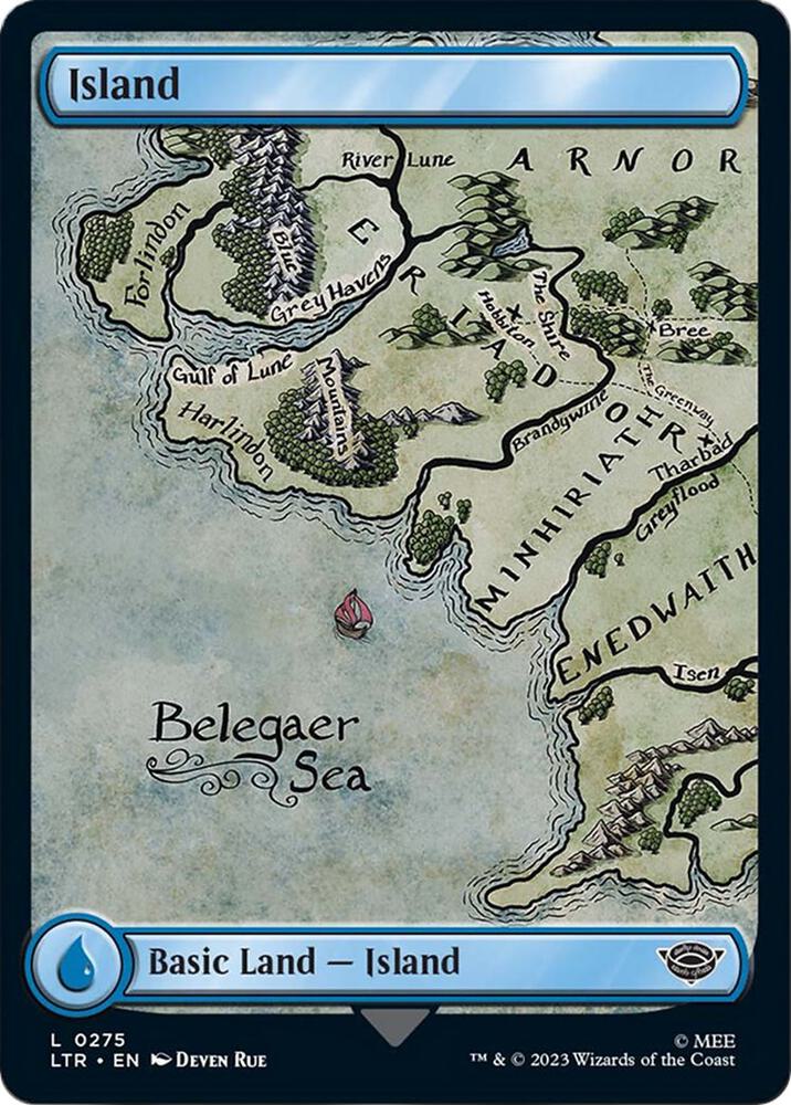 Island 275 (Universes Beyond: The Lord of the Rings: Tales of Middle-earth)  - Full Art Foil | Good Games Modbury