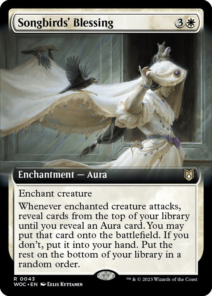 Songbirds' Blessing 43 (Commander: Wilds of Eldraine)  - Extended Art | Good Games Modbury