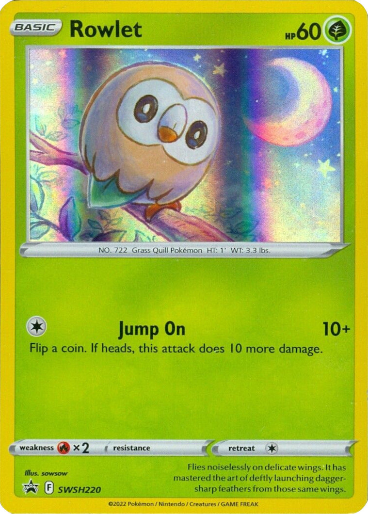 Rowlet (SWSH220) (Cosmos Holo) [Sword & Shield: Black Star Promos] | Good Games Modbury