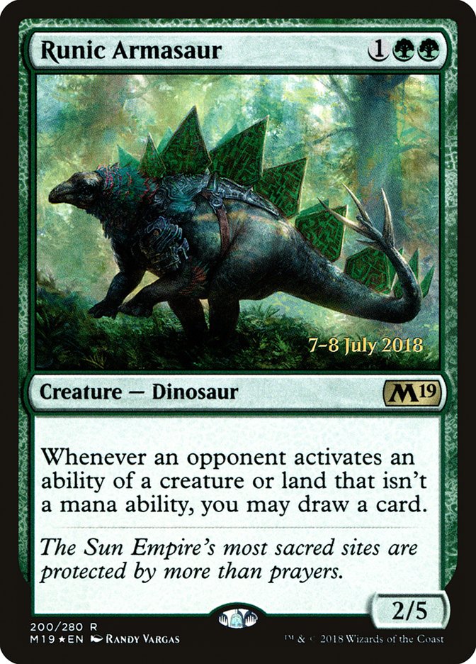 Runic Armasaur [Core Set 2019 Prerelease Promos] | Good Games Modbury