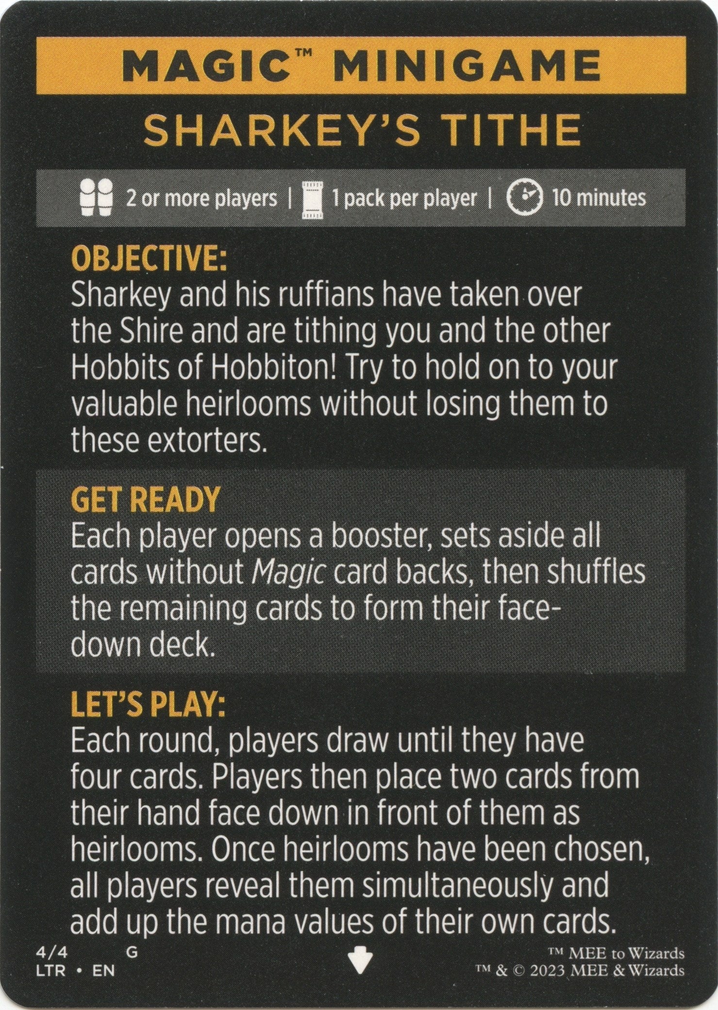 Sharkey's Tithe (Magic Minigame) [The Lord of the Rings: Tales of Middle-Earth Minigame] | Good Games Modbury