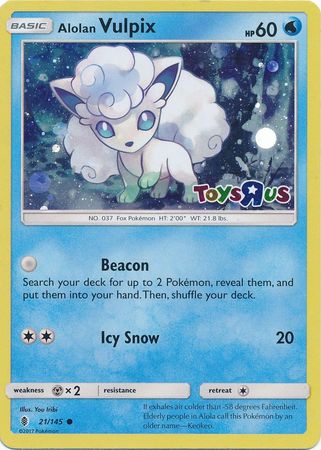 Alolan Vulpix (21/145) (Toys R Us Promo) [Sun & Moon: Guardians Rising] | Good Games Modbury