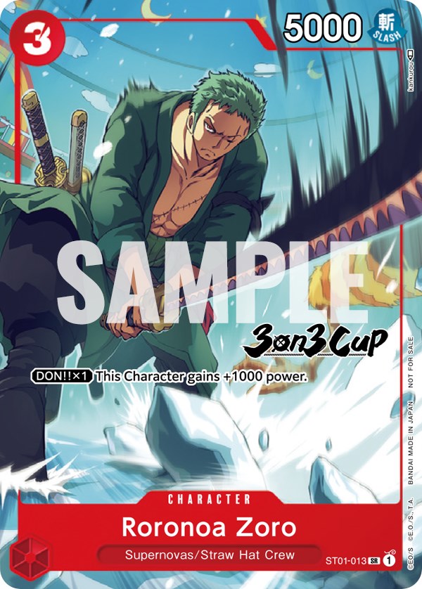 Roronoa Zoro (3-on-3 Cup) [Participant] [One Piece Promotion Cards] | Good Games Modbury