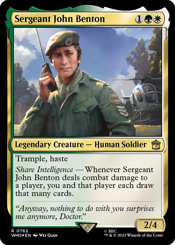 Sergeant John Benton 762/331 (Universes Beyond: Doctor Who)  - Surge Foil | Good Games Modbury