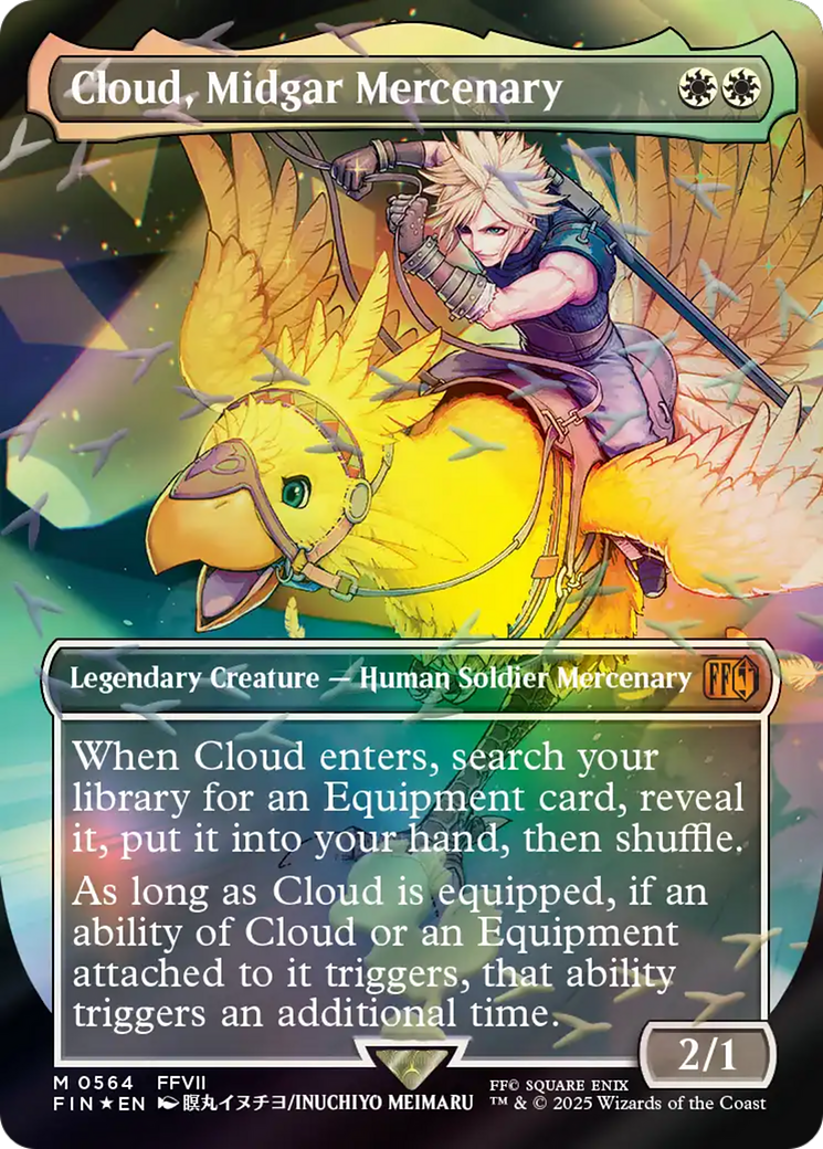 Cloud, Midgar Mercenary (Borderless) (Chocobo Track Foil) [FINAL FANTASY] | Good Games Modbury