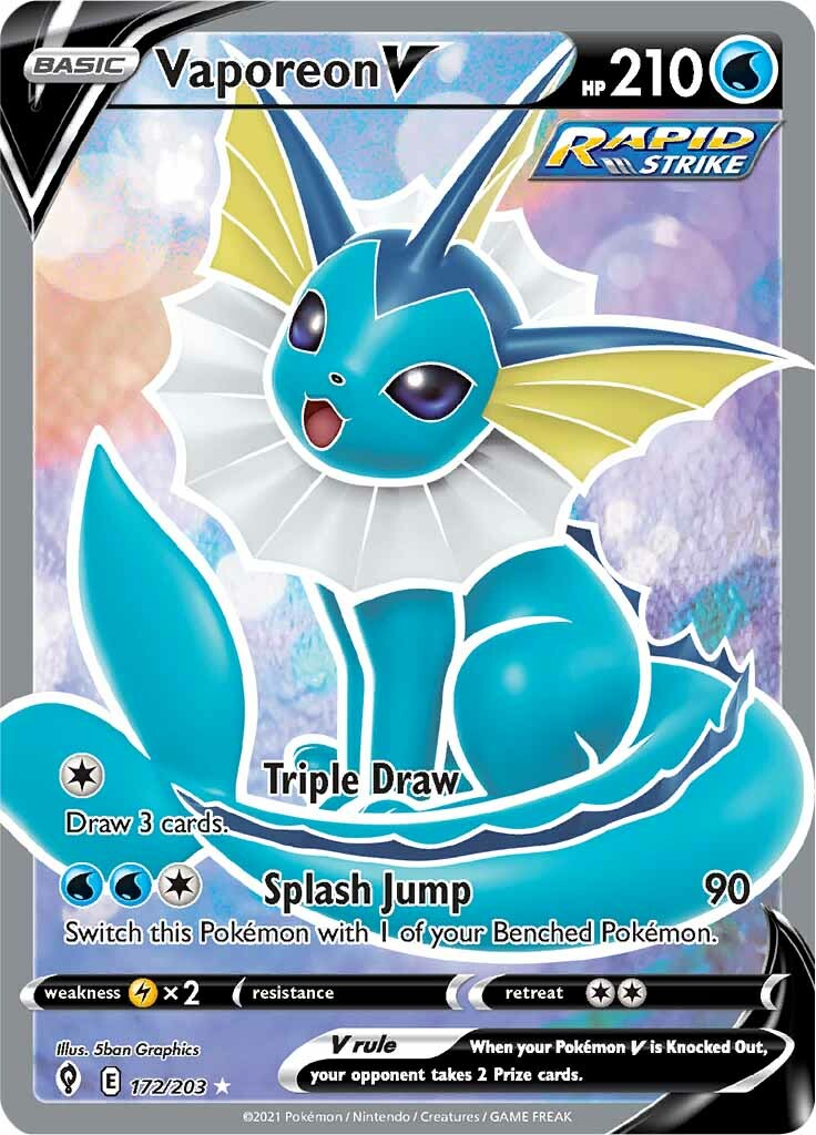 Vaporeon V (172/203) [Sword & Shield: Evolving Skies] | Good Games Modbury