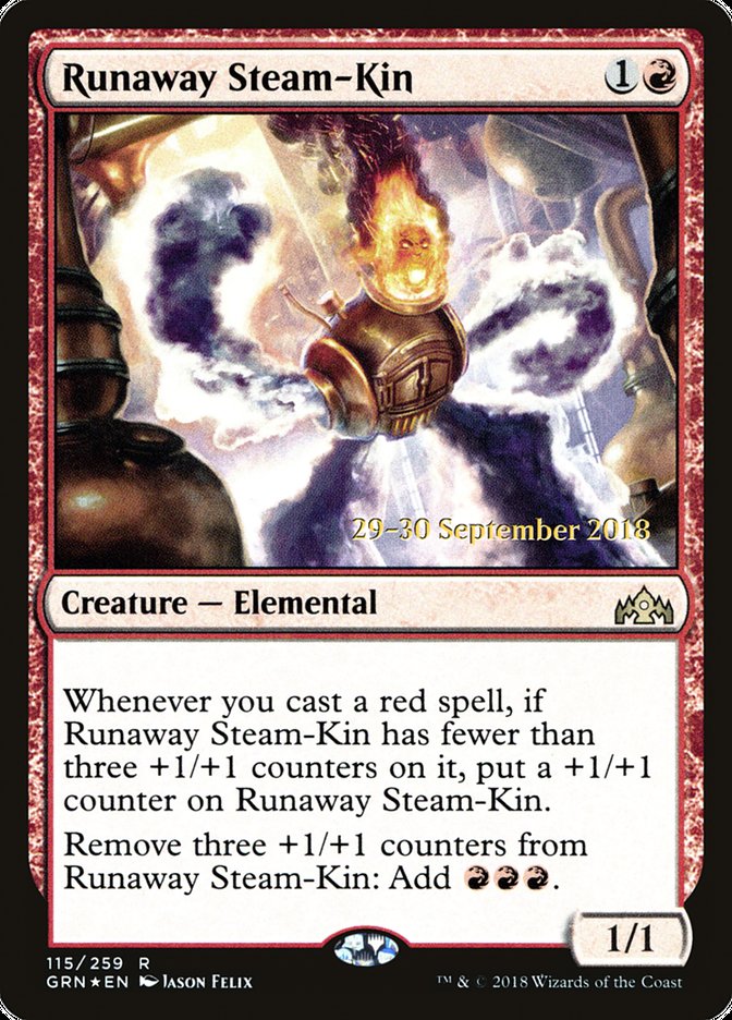 Runaway Steam-Kin [Guilds of Ravnica Prerelease Promos] | Good Games Modbury