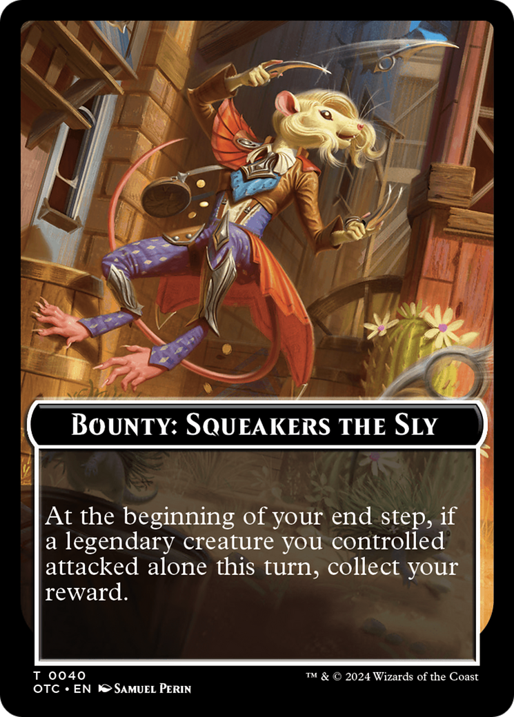 Bounty: Squeakers the Sly // Bounty Rules Double-Sided Token [Outlaws of Thunder Junction Commander Tokens] | Good Games Modbury