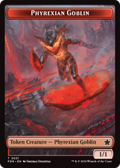 Cat (0027) // Phyrexian Goblin Double-Sided Token [Foundations Tokens] | Good Games Modbury