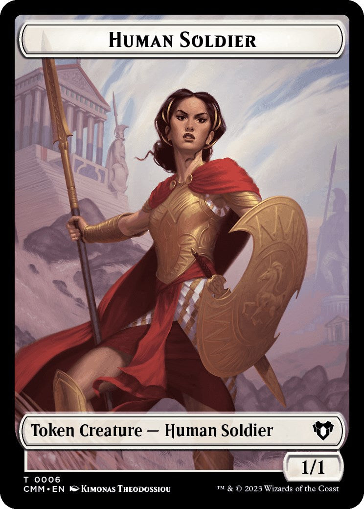 Human Soldier // Dwarf Berserker Double-Sided Token [Commander Masters Tokens] | Good Games Modbury