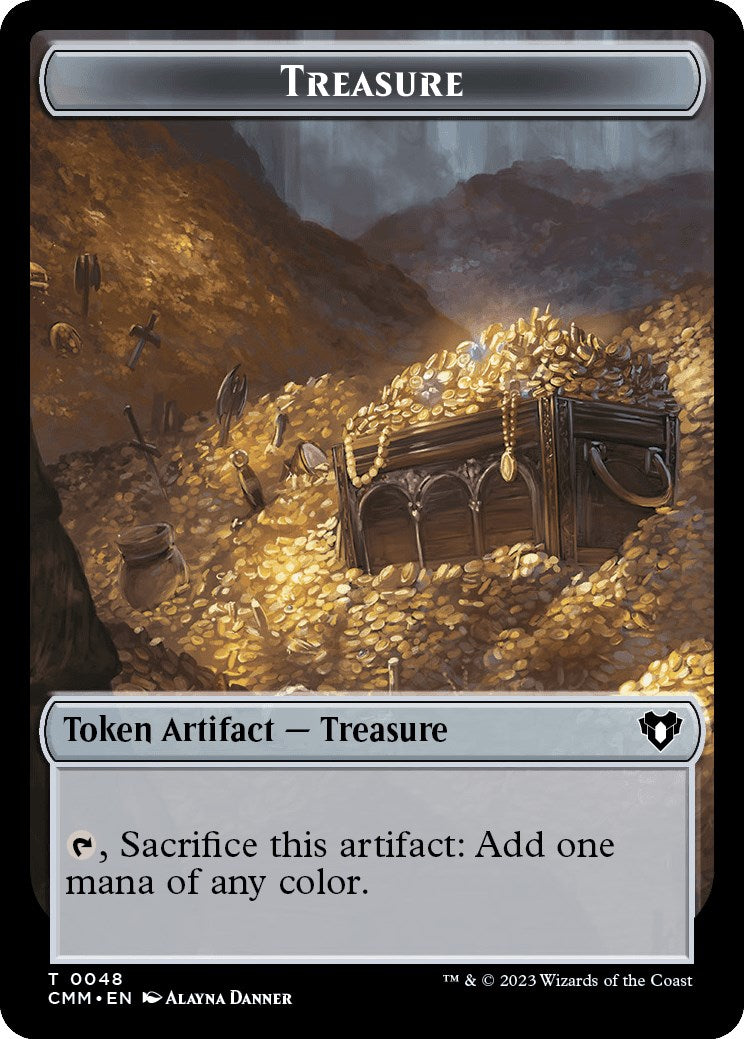 Treasure // Elemental (0037) Double-Sided Token [Commander Masters Tokens] | Good Games Modbury