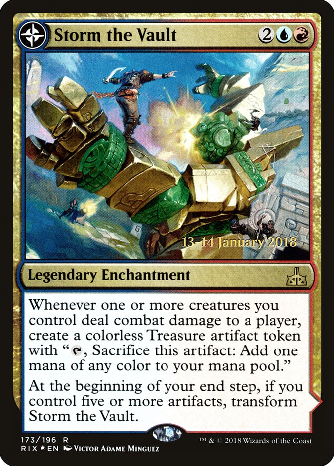 Storm the Vault // Vault of Catlacan [Rivals of Ixalan Prerelease Promos] | Good Games Modbury
