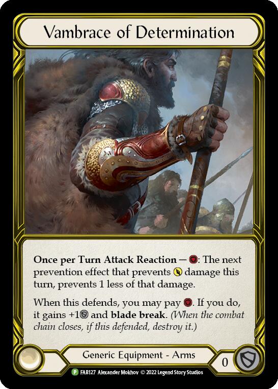 Vambrace of Determination (Golden) [FAB127] (Promo)  Cold Foil | Good Games Modbury