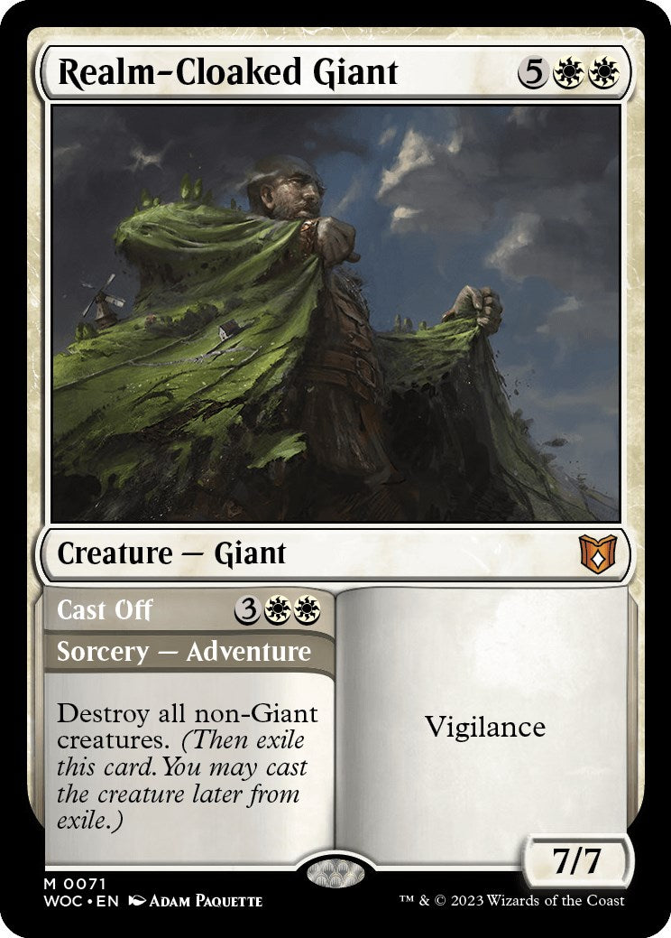 Realm-Cloaked Giant // Cast Off [Wilds of Eldraine Commander] | Good Games Modbury