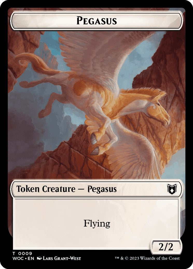 Pegasus // Saproling Double-Sided Token [Wilds of Eldraine Commander Tokens] | Good Games Modbury