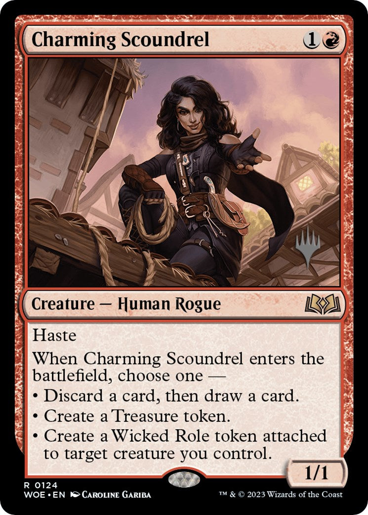 Charming Scoundrel (Promo Pack) [Wilds of Eldraine Promos] | Good Games Modbury