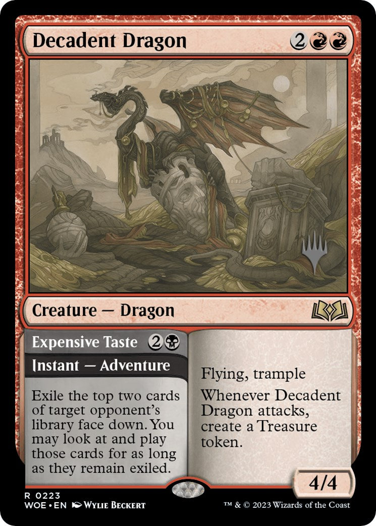 Decadent Dragon // Expensive Taste (Promo Pack) [Wilds of Eldraine Promos] | Good Games Modbury