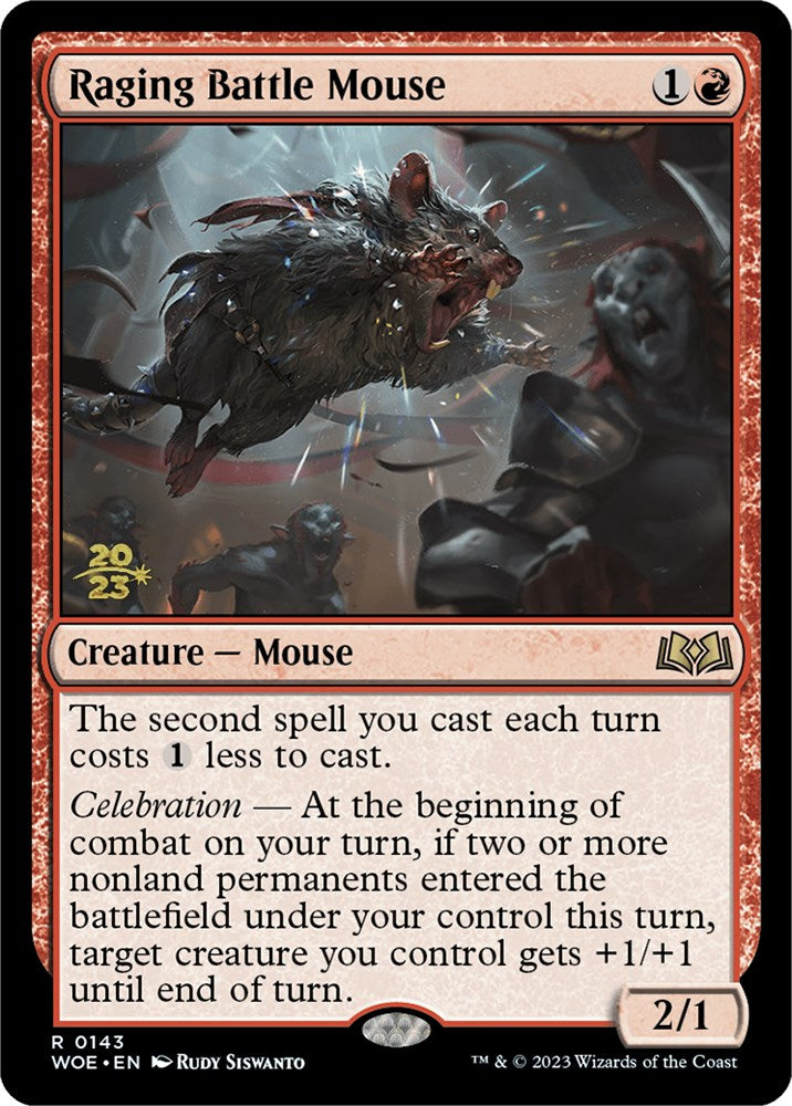 Raging Battle Mouse [Wilds of Eldraine Prerelease Promos] | Good Games Modbury