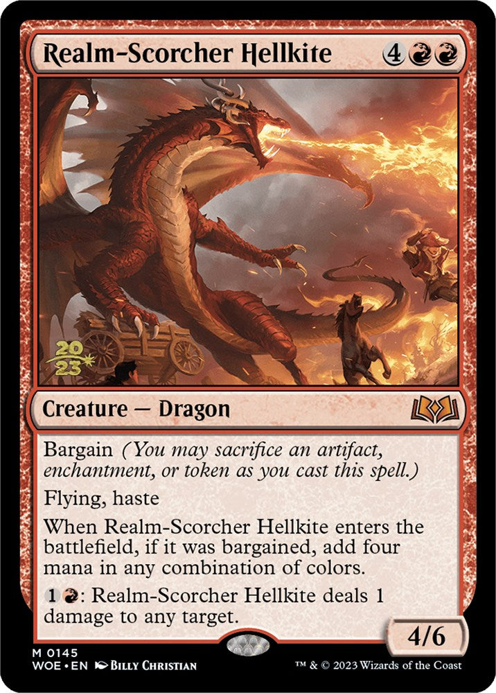 Realm-Scorcher Hellkite [Wilds of Eldraine Prerelease Promos] | Good Games Modbury