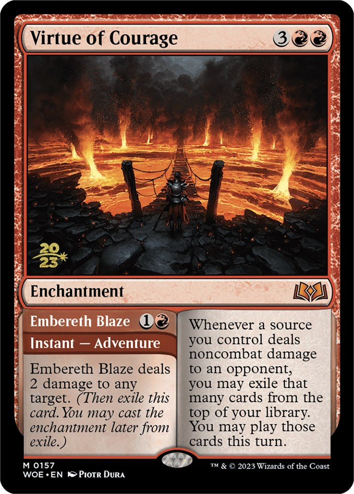 Virtue of Courage // Embereth Blaze [Wilds of Eldraine Prerelease Promos] | Good Games Modbury