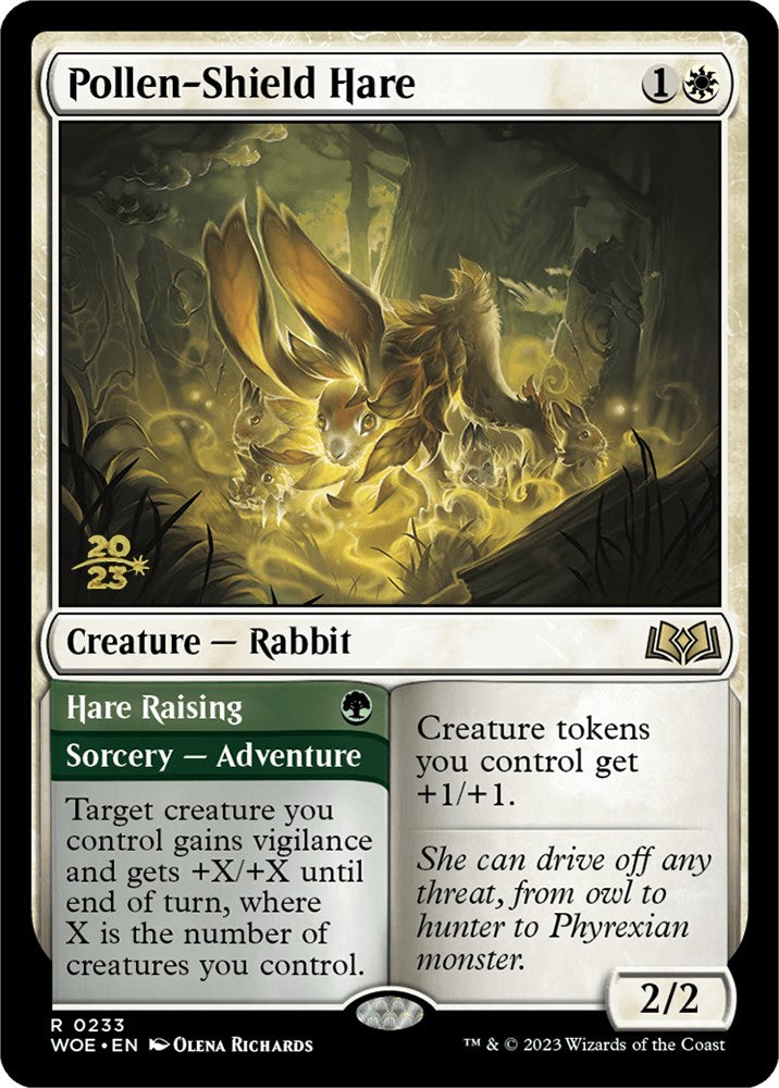 Pollen-Shield Hare // Hare Rasing [Wilds of Eldraine Prerelease Promos] | Good Games Modbury