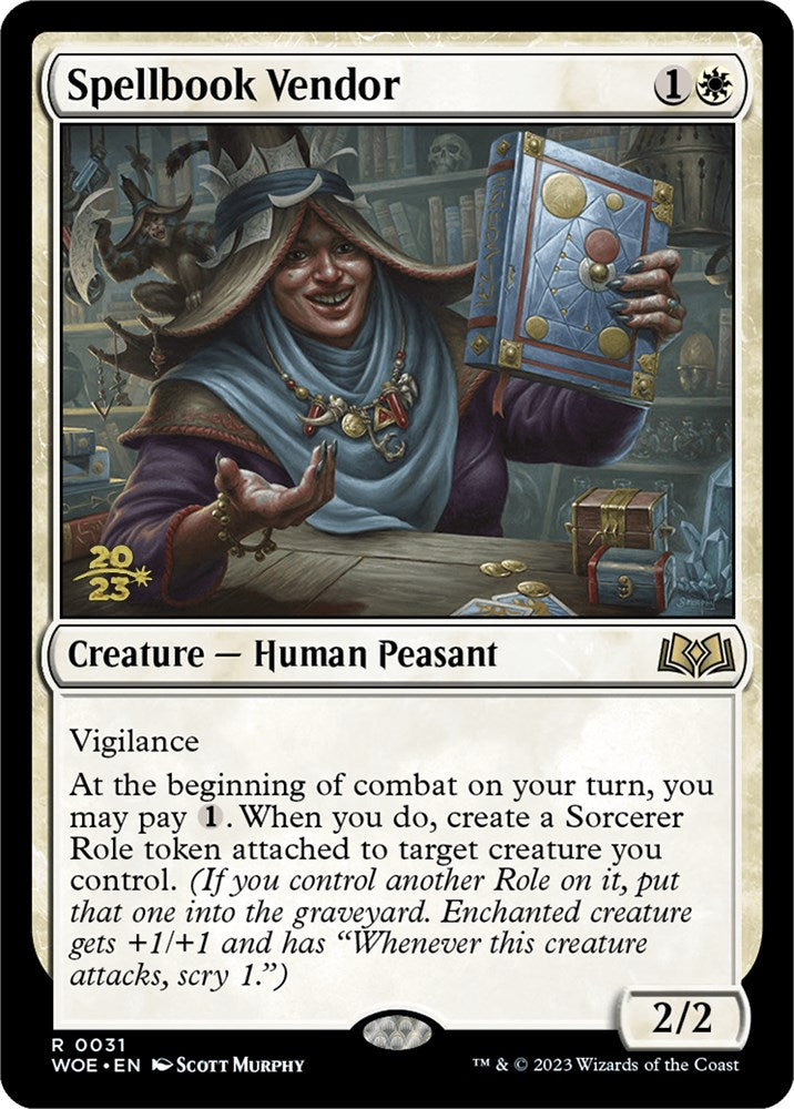 Spellbook Vendor [Wilds of Eldraine Prerelease Promos] | Good Games Modbury