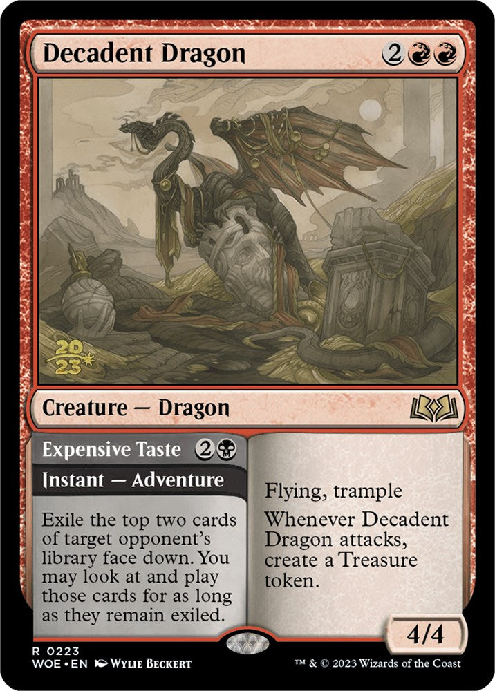 Decadent Dragon // Expensive Taste [Wilds of Eldraine Prerelease Promos] | Good Games Modbury