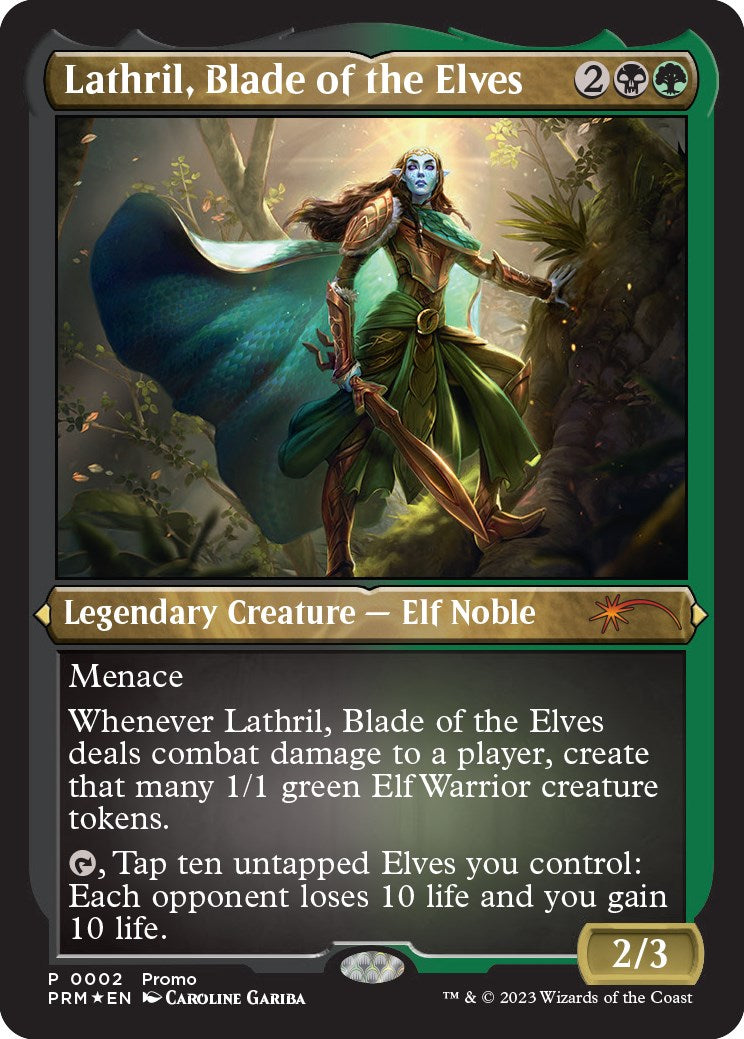 Lathril, Blade of the Elves (Foil Etched) [Media Promos] | Good Games Modbury