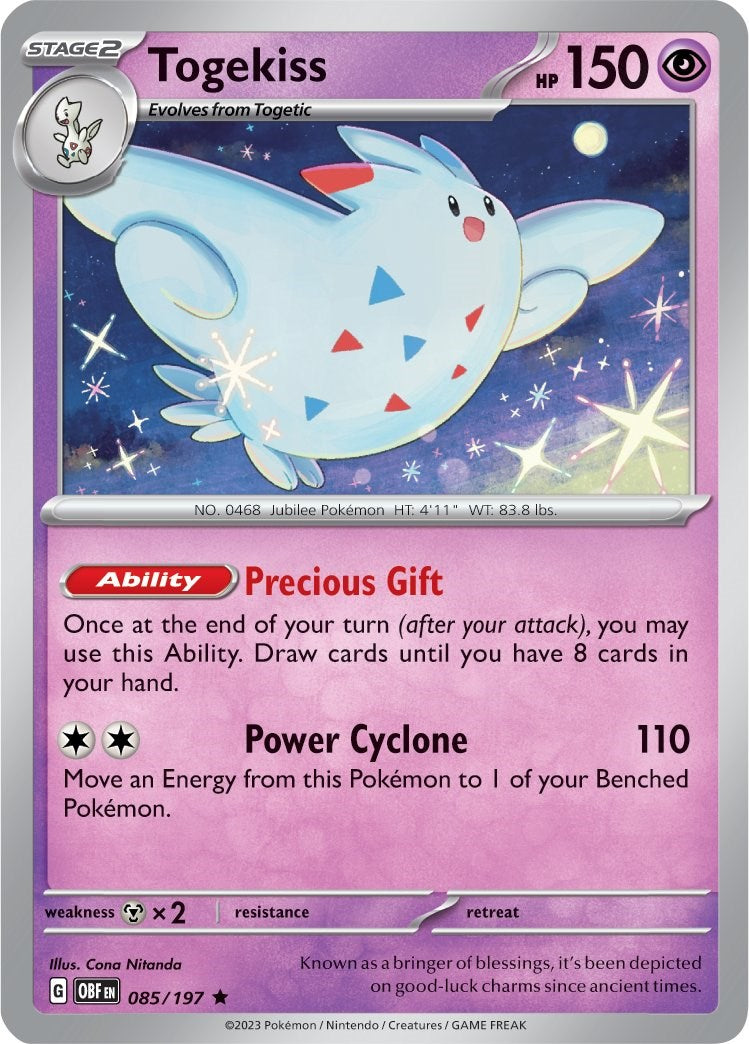 Togekiss (085/197) (Theme Deck Exclusive) [Scarlet & Violet: Obsidian Flame] | Good Games Modbury