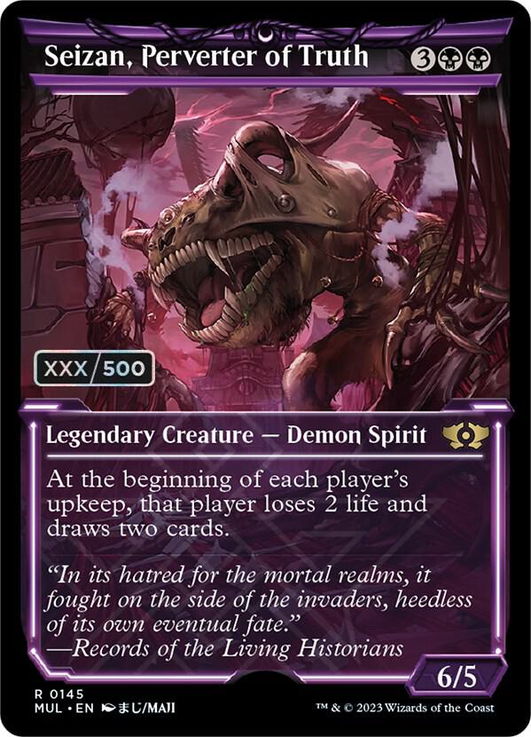 Seizan, Perverter of Truth Serialized 145z/65 (March of the Machine: Multiverse Legends)  - Double Rainbow Foil | Good Games Modbury