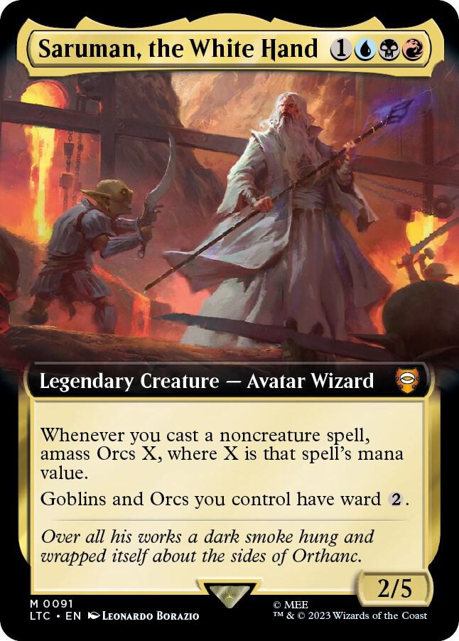 Saruman, the White Hand 91 (Commander: The Lord of the Rings: Tales of Middle-earth)  - Extended Art | Good Games Modbury