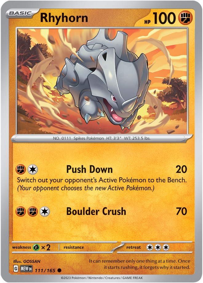 Rhyhorn (111/165) [Scarlet & Violet: 151] | Good Games Modbury