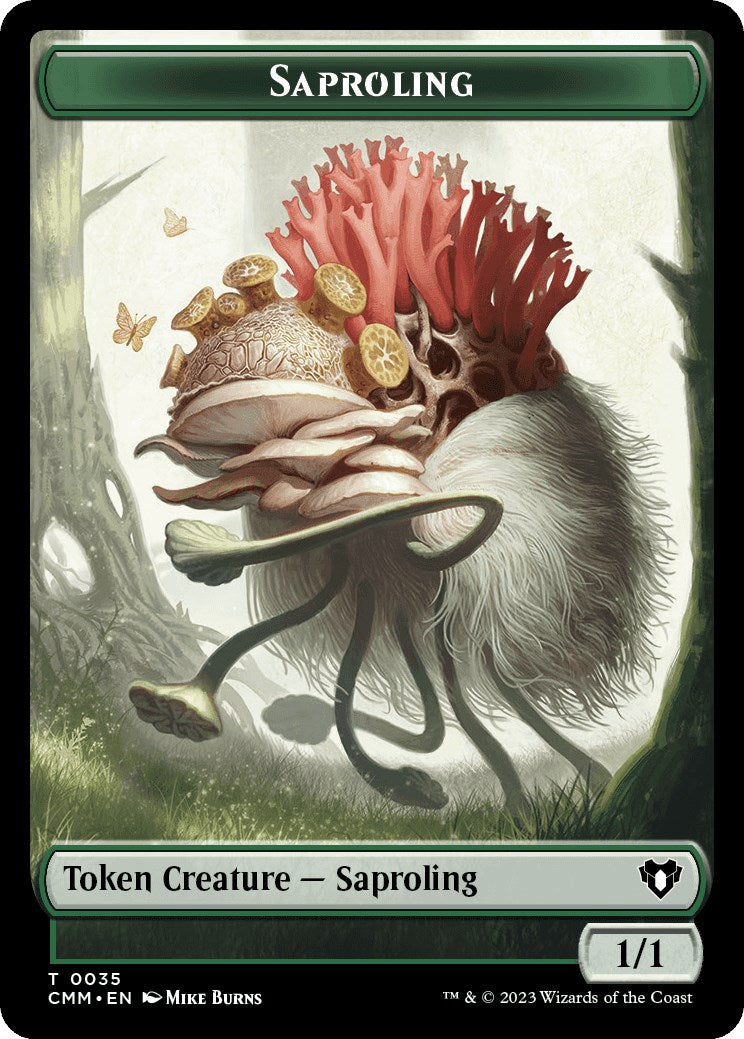 Saproling // Stoneforged Blade Double-Sided Token [Commander Masters Tokens] | Good Games Modbury