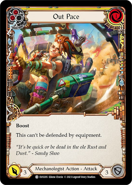 Out Pace (Yellow) [EVO205] (Bright Lights)  Rainbow Foil | Good Games Modbury