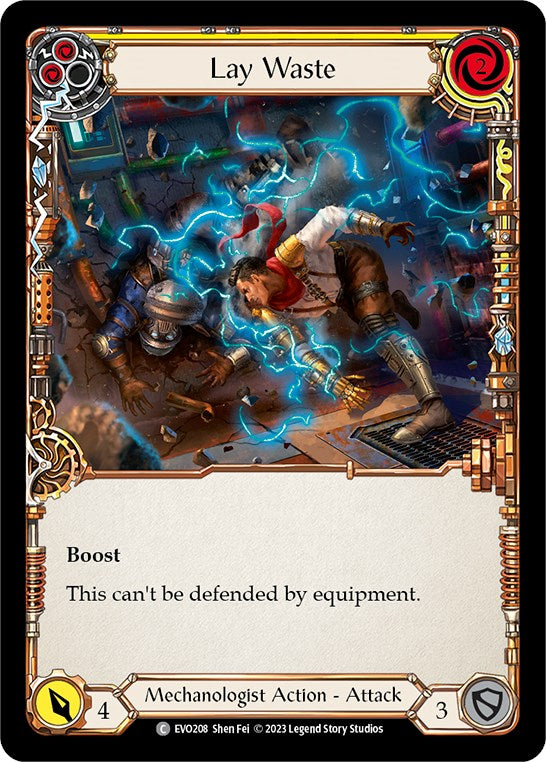 Lay Waste (Yellow) [EVO208] (Bright Lights)  Rainbow Foil | Good Games Modbury
