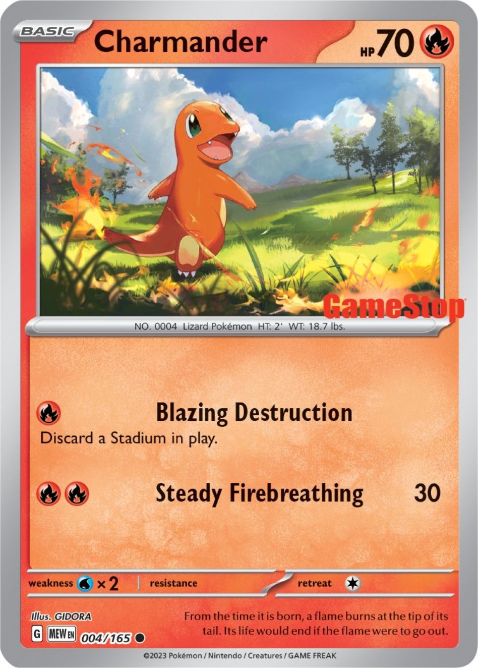 Charmander (004/165) (GameStop Exclusive) [Scarlet & Violet: 151] | Good Games Modbury